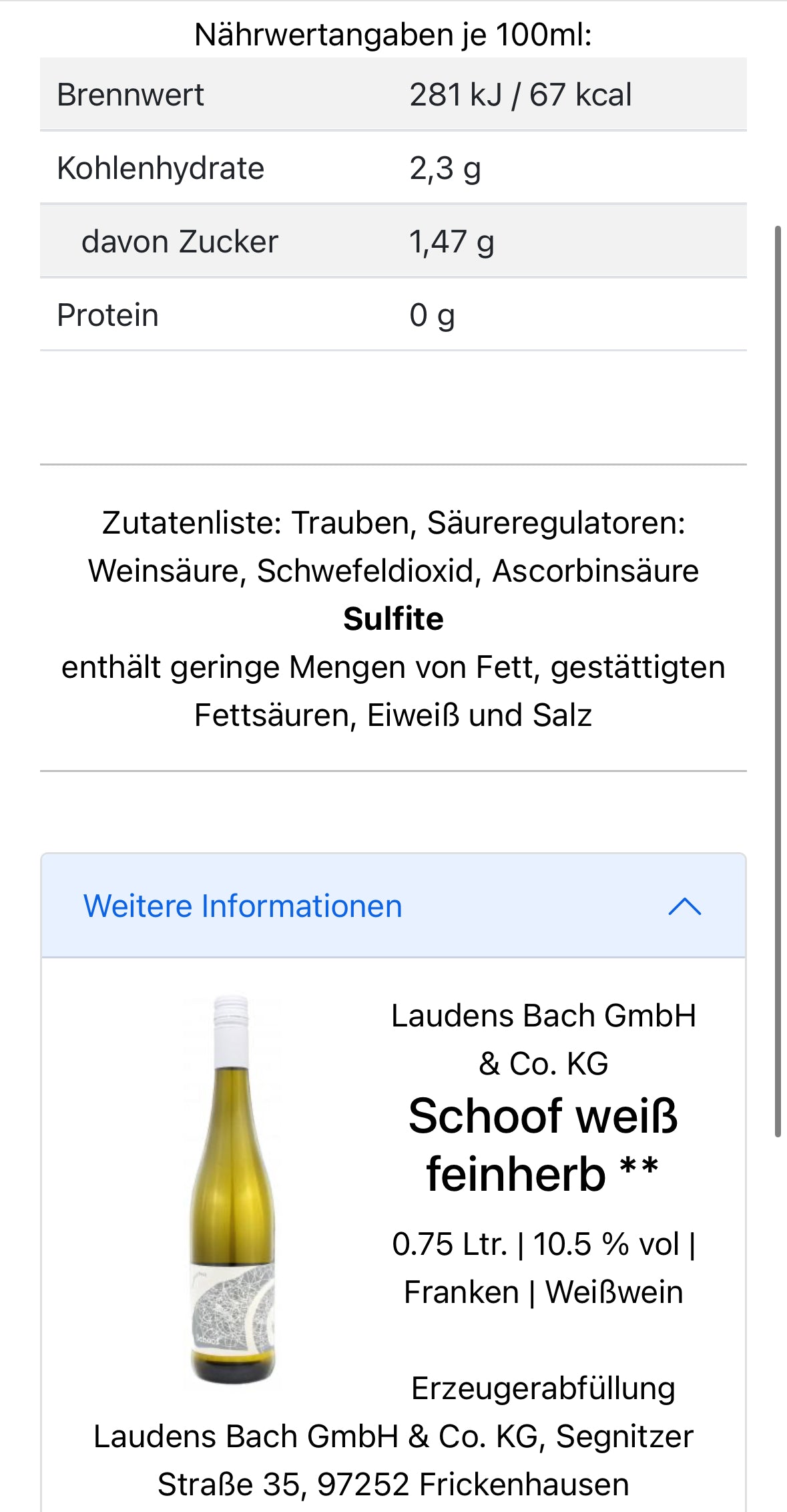 Schoof weiß feinherb MiniDudler Bio **