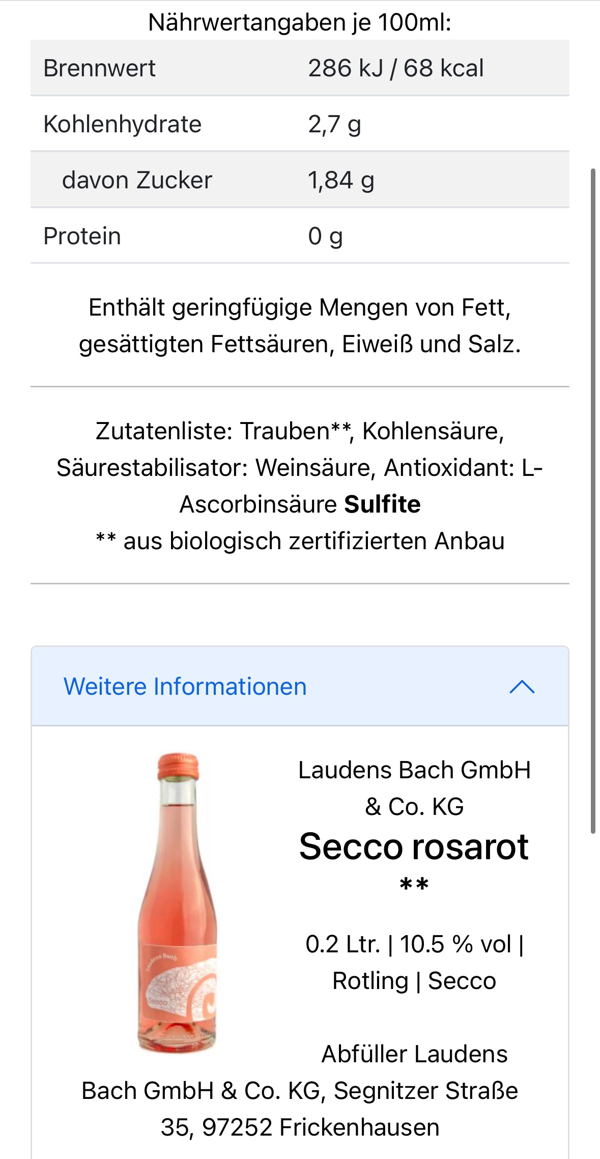 Secco rosarot trocken MiniDudler Bio **