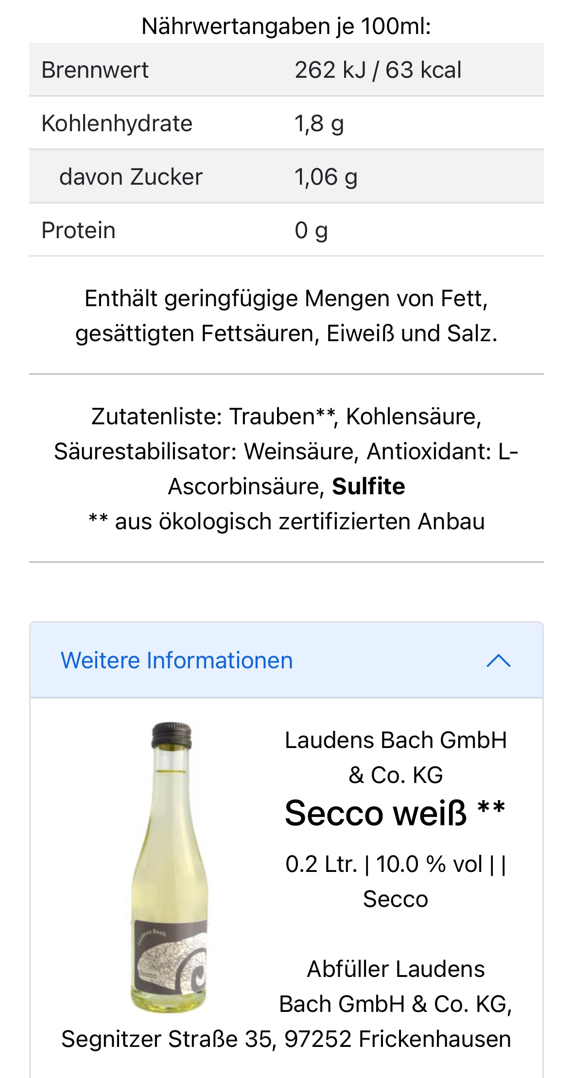 Secco weiß trocken MiniDudler Bio **