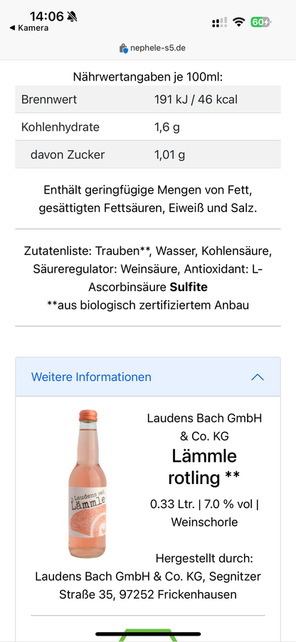 Lämmle Weinschorle Bio **